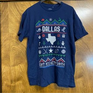 NWOT Fan Favorite L Dallas Texas Christmas Sports Shirt Don’t Mess with Santa